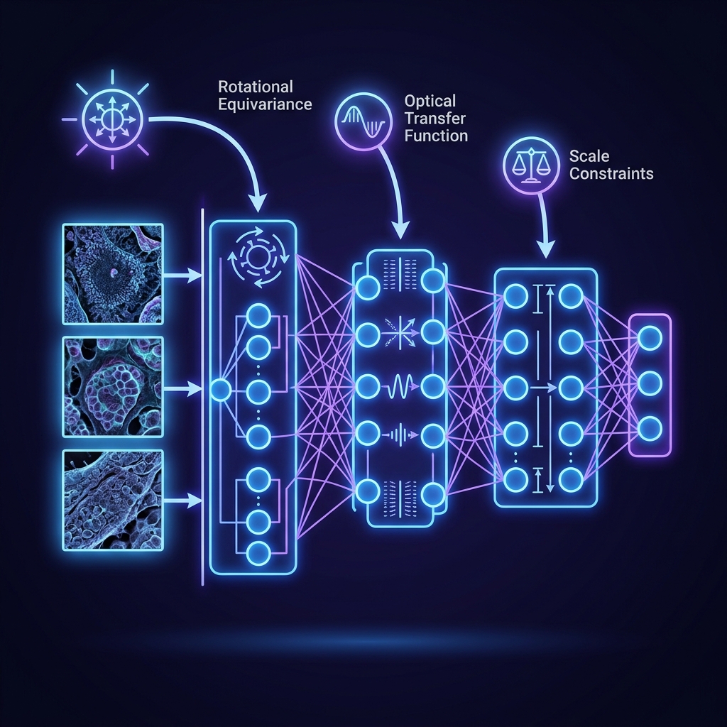 Neural network architecture with physics constraints encoded as structural priors