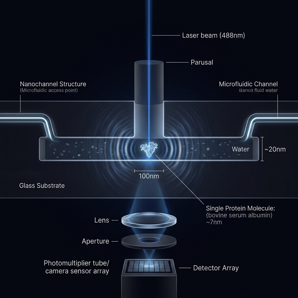 Light scattering off a single molecule inside a nanofluidic channel