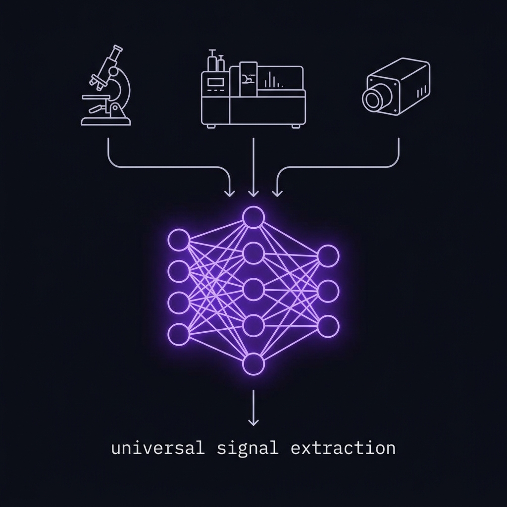 Unified AI architecture processing data from multiple scientific instruments